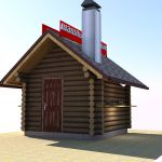 Деревянные киоски с мангалом.